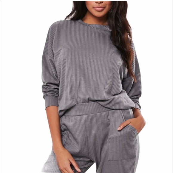 Blue Rib Soft Touch Loungewear Set - Picture 3 of 6